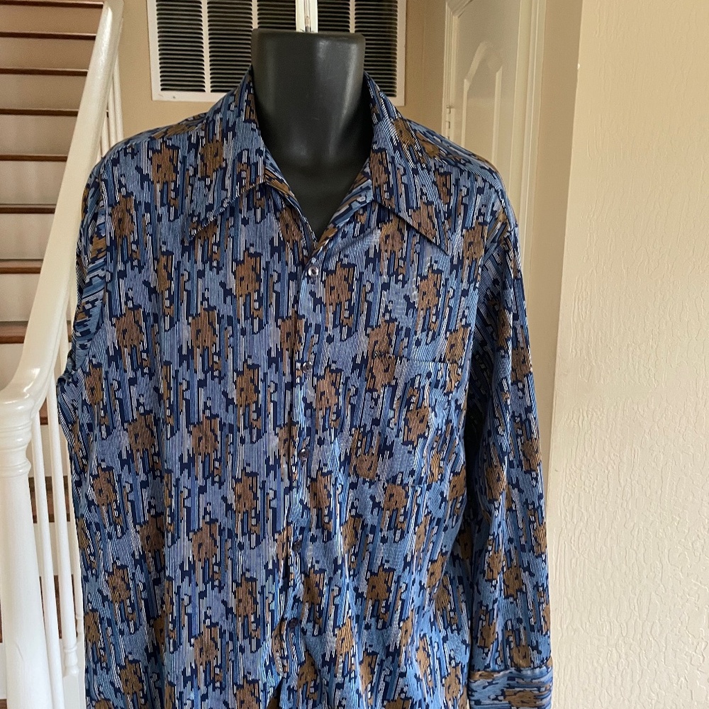 Vintage Don Loper Beverly Hills Duke of Hollywood Retro 70s Disco Shirt 1X Big